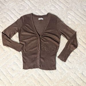 Sonoma Brown Button Cardigan V-Neck, XL